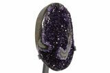 Sparkling Amethyst Geode With Metal Stand - Uruguay #342501-2